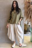 Suri Cushion Cotton Laurie Blouse Deep Olive